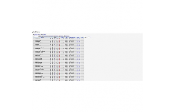 Phpmyadmin sur le backoffice - Module Prestashop