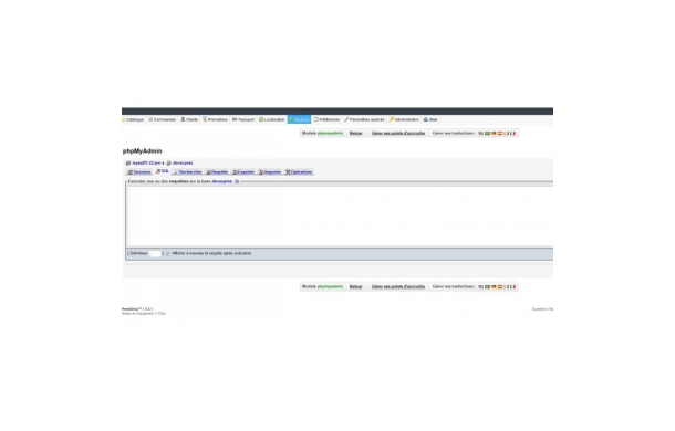 Phpmyadmin sur le backoffice - Module Prestashop