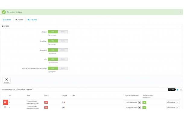 SEO - 301 redirect of disabled or removed products or categories - Addons Prestashop