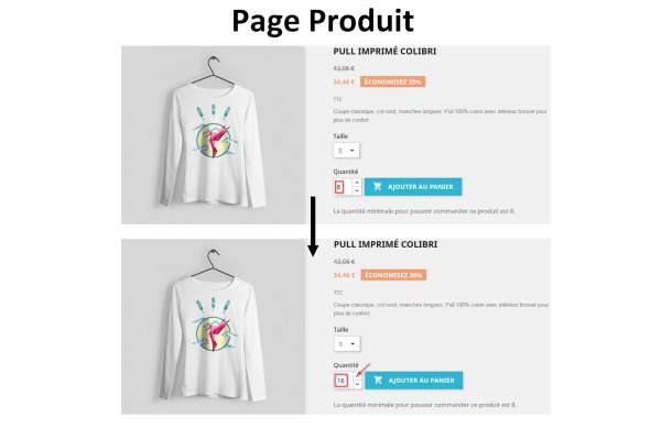 Multiple quantity depending on the minimum quantity - Addons Prestashop