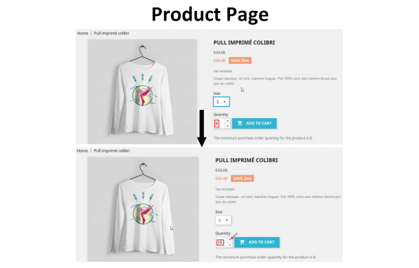 Multiple quantity depending on the minimum quantity - Addons Prestashop