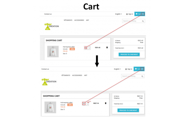 Multiple quantity depending on the minimum quantity - Addons Prestashop