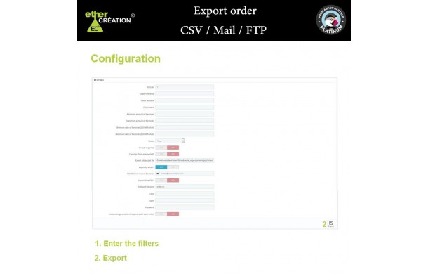Export de commandes - Module Prestashop