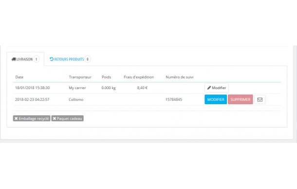 Multi transporteur & Multi suivi - Module Prestashop