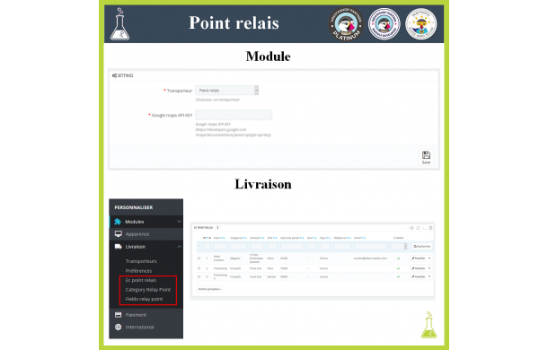 The customer also chooses the relay point of his choice when selecting a carrier via an interactive map. - Addons Prestashop The customer also chooses the relay point of his choice when selecting a carrier via an interactive map. - Addons Prestashop