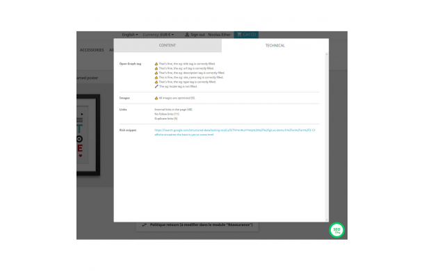 SEO avancé - Référencement Google 5* - Module Prestashop