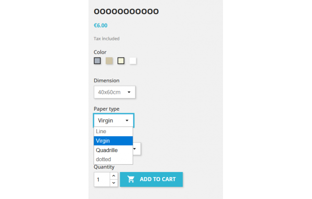 Affichage de déclinaisons/attributs avec stock - Module Prestashop