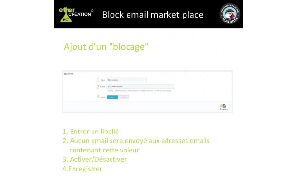 Bloquer envoie email places de marché - Module Prestashop