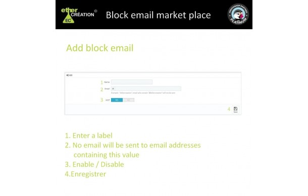 Blocker email marketplaces - Addons Prestashop