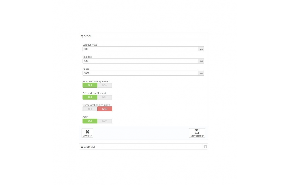 Slider pour vos pages CMS - Module Prestashop