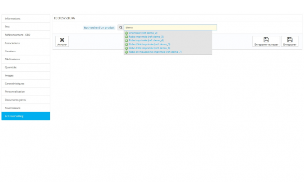 Cross selling / manually linking products - Addons Prestashop