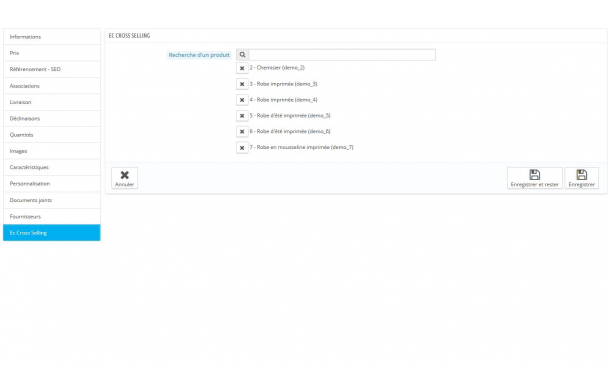 Cross selling / manually linking products - Addons Prestashop