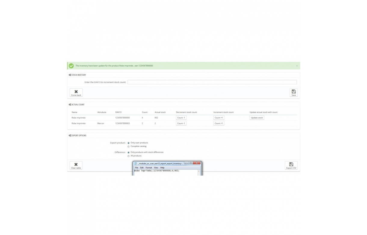 Module Scan douchette produit avec EAN 13 - Module Prestashop