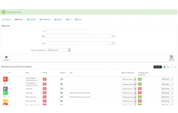 SEO - Automatic 301 redirect of all your 404 - Addons Prestashop SEO - Automatic 301 redirect of all your 404 - Addons Prestashop