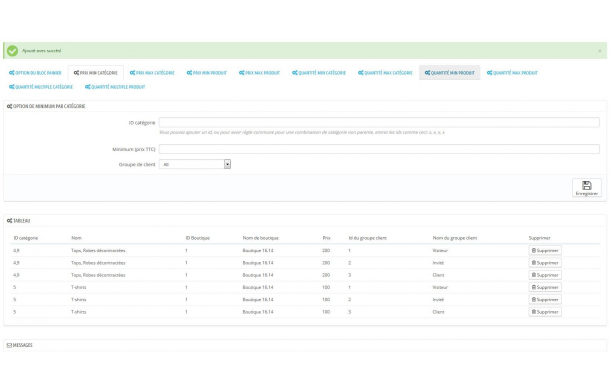 Rule of quantity or price by group (min max multiple) - Addons Prestashop