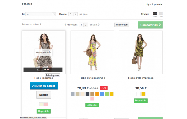 Second product image and attributes on mouseover - Addons Prestashop