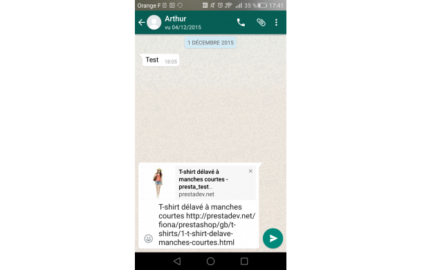 Partage sur WhatsApp et autres réseaux sociaux - Module Prestashop