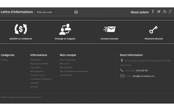 Bloc d'informations personnalisable et responsive - Module Prestashop