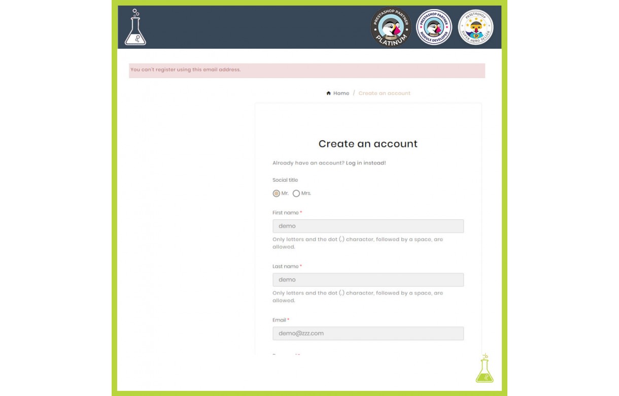 Fake email: Block disposable or fake emails.