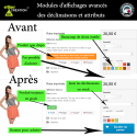 Affichage des déclinaisons avancées - Module Prestashop