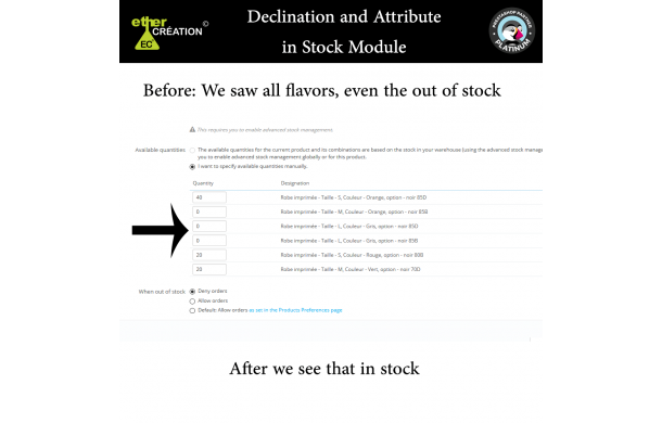 Advanced display combinations - Addons Prestashop