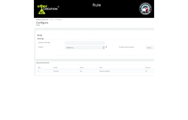 VIP client - Module Prestashop