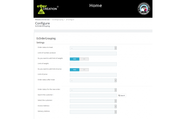 Commande groupée - Module Prestashop Commande groupée - Module Prestashop