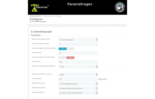 Order grouping - Addons Prestashop
