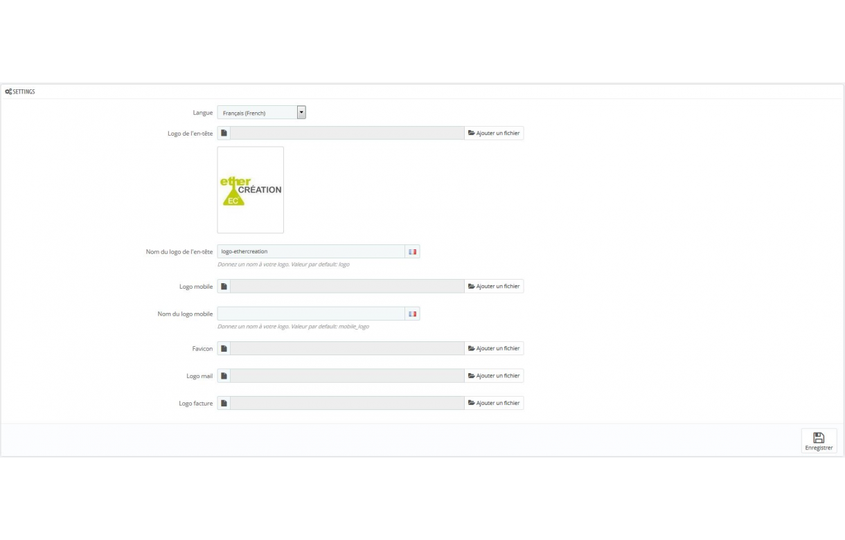 Logo différent par langue sur le site, facture, mobile - Module Prestashop