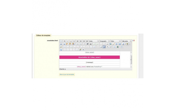 Editeur des templates e-mails - Module Prestashop